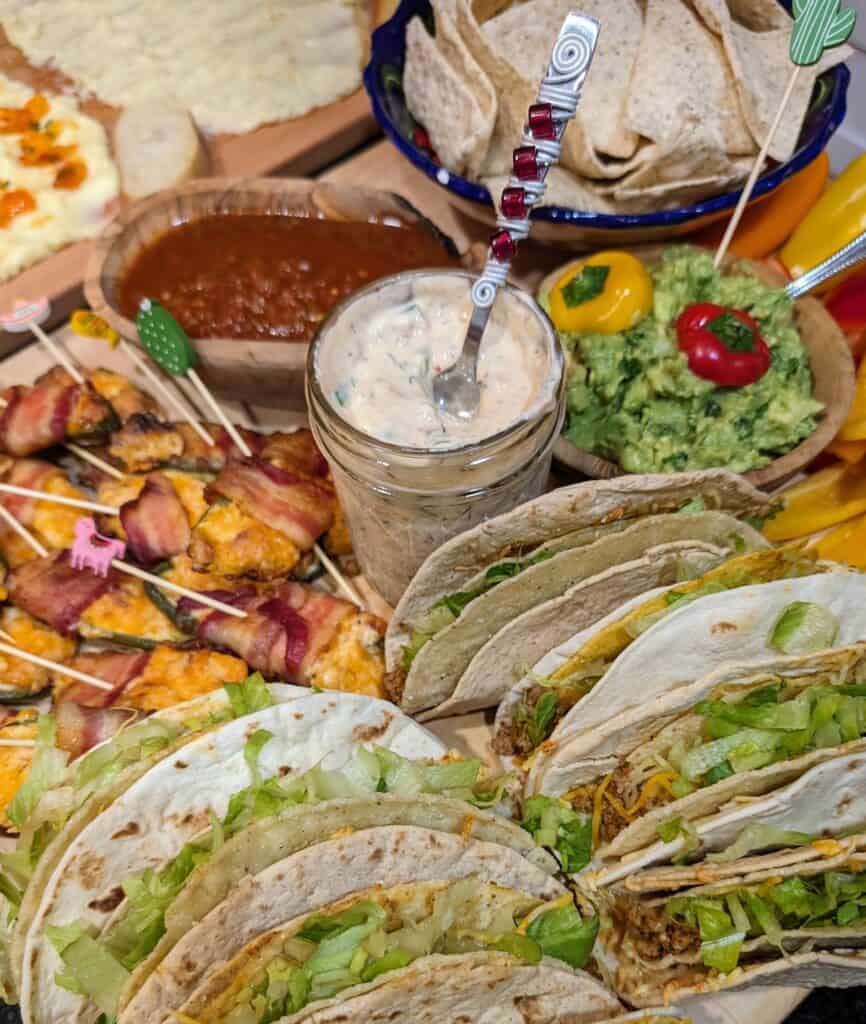 How to Host a Grazing Board Dinner - taco board