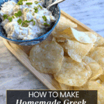 Homemade greek yogurt onion dip.