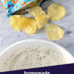 Homemade greek yogurt onion dip.
