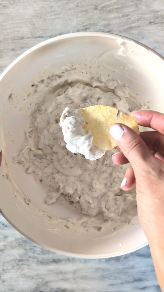 Homemade Greek Yogurt Onion Dip Recipe process shot 6