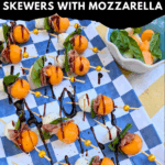 melon prosciutto skewers with mozzarella and basil