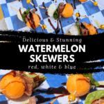 easy melon prosciutto skewers with mozzarella and basil