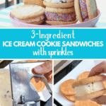 3 ingredient sugar cookie ice cream sandwich with sprinkles pin