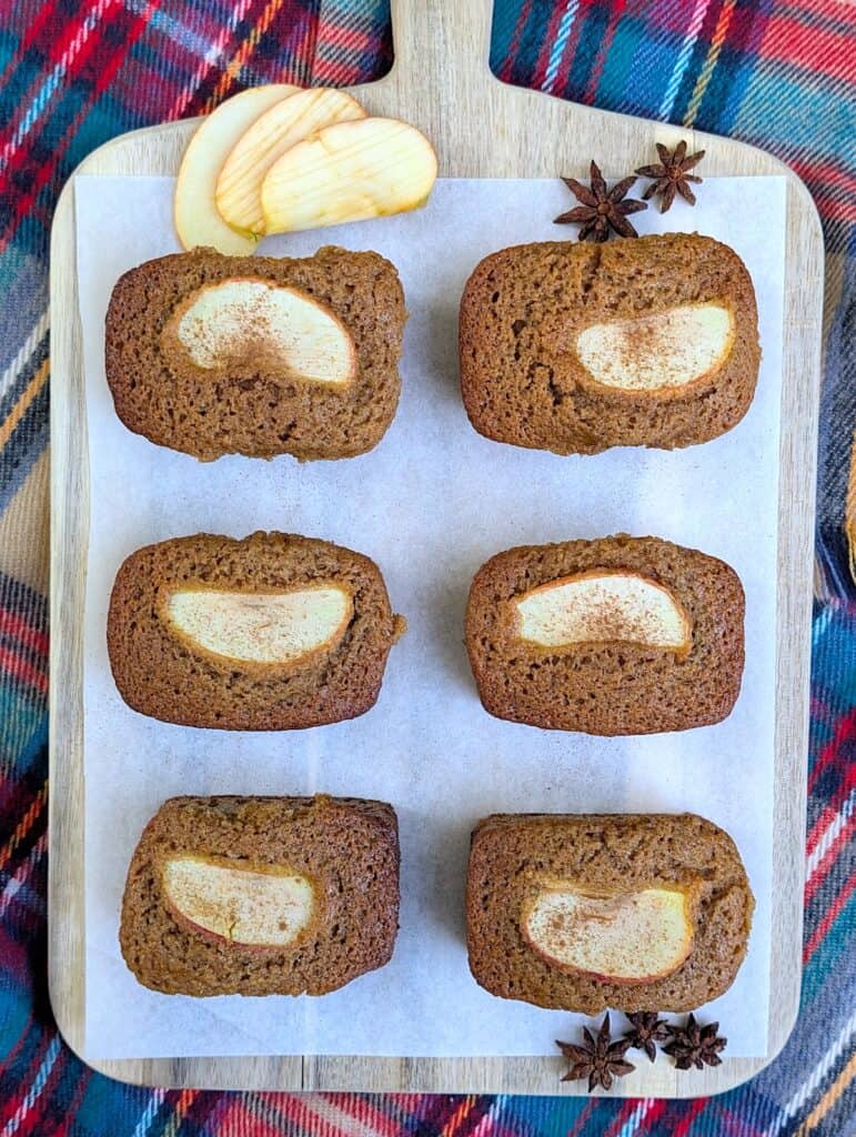 Apple Cinnamon Bread Mini Loaves overhead shot