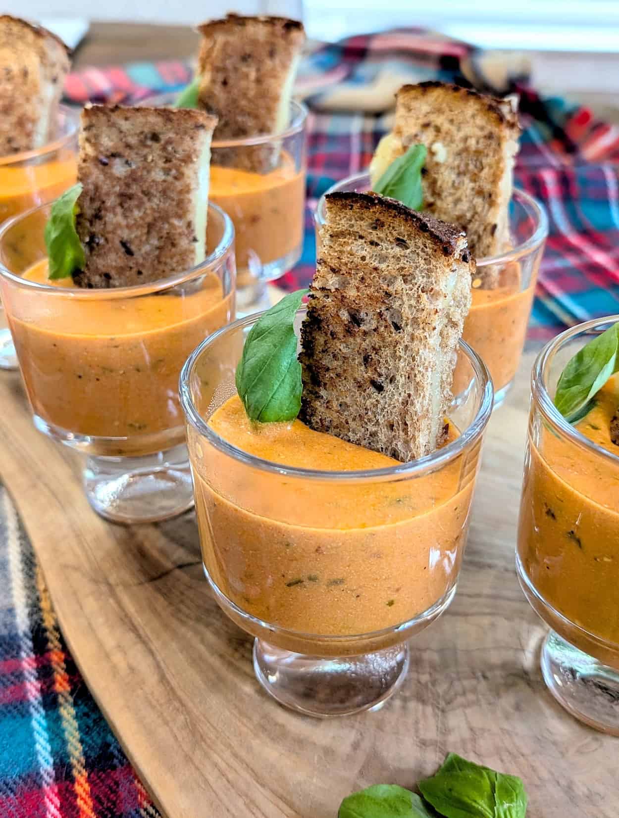 Creamy Tomato Bisque Soup with Basil and Goat Cheese