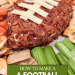 Delicious and decorative football cheese ball recipe for parties.