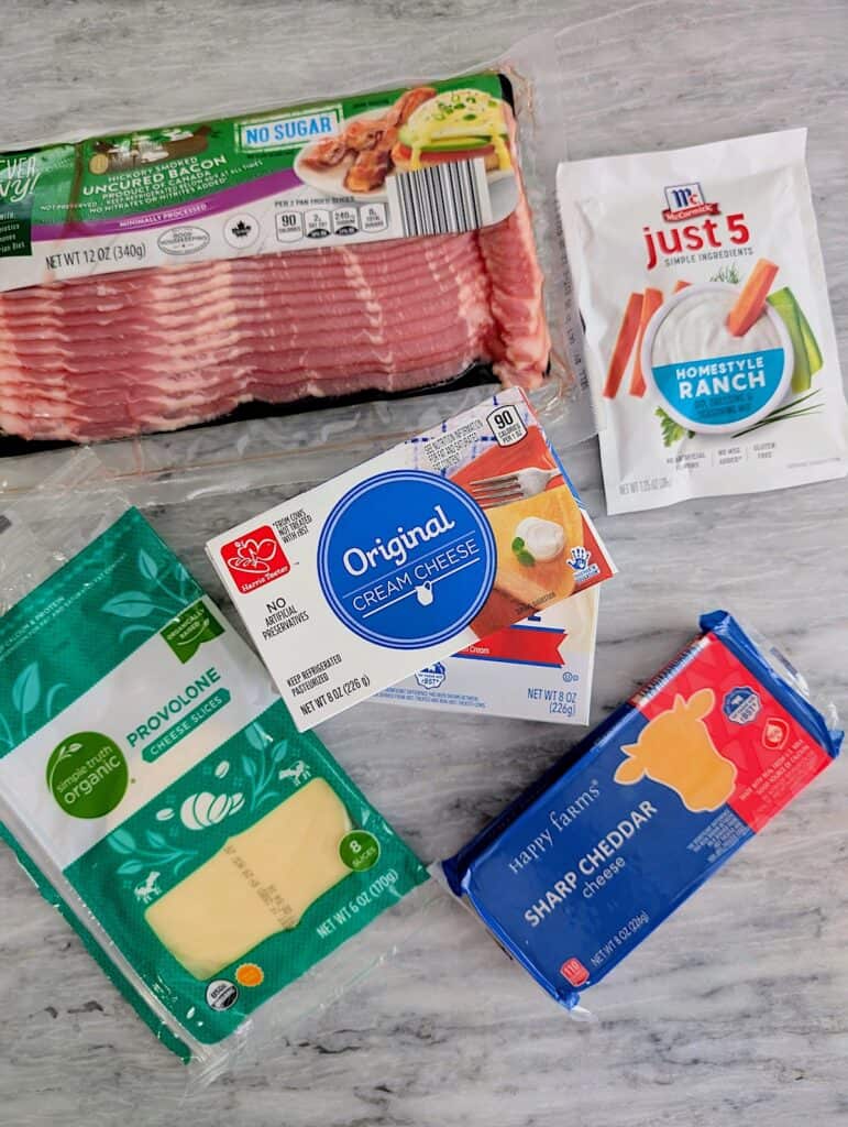 Cheddar Bacon Ranch Football Cheese Ball ingredients