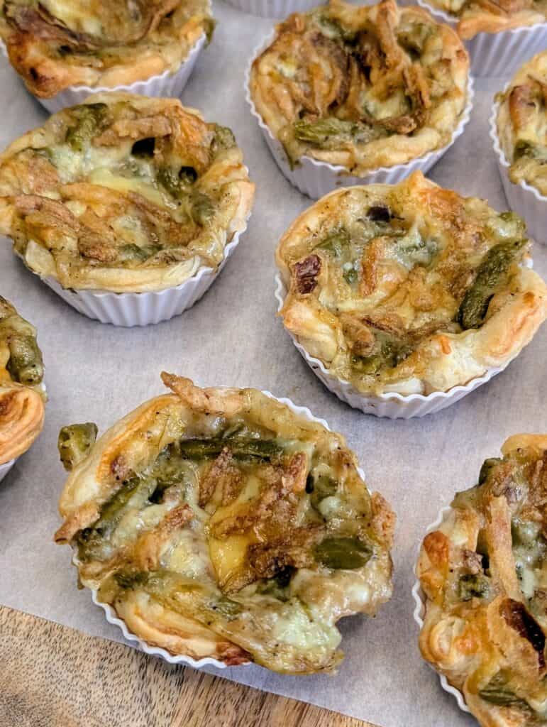 Mini Green Bean Casserole Cups Recipe {So Easy} finished product
