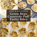 Steps for preparation for a quick and easy individual green bean casserole recipe.