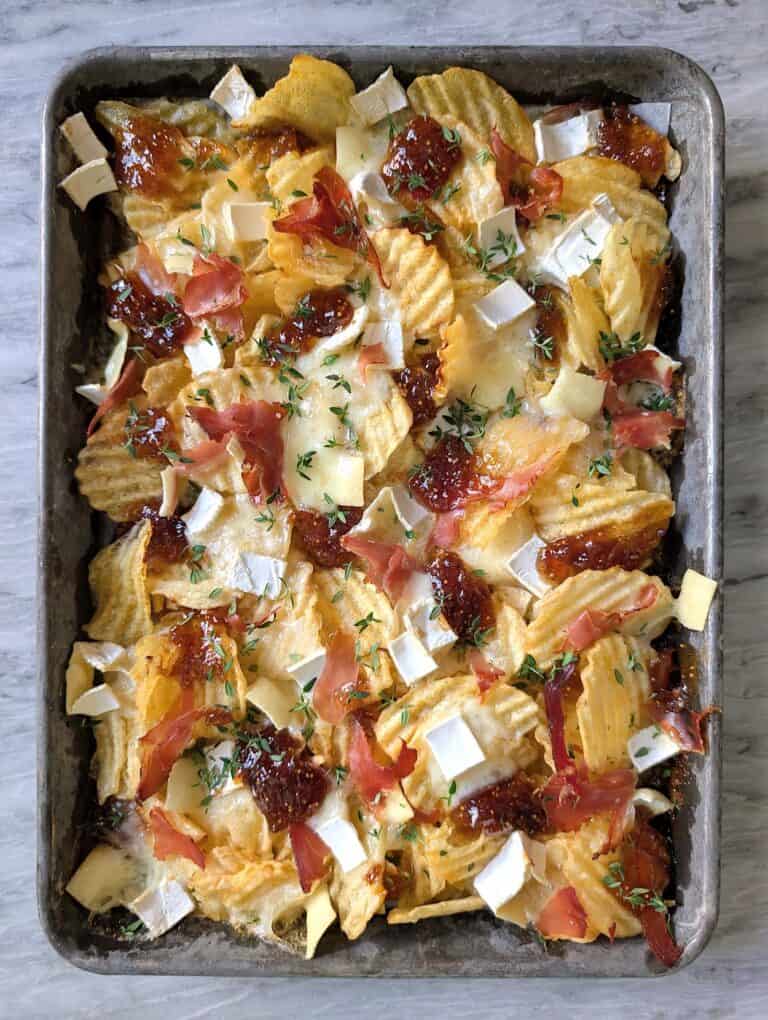 Potato Chip Charcuterie Board Nachos {Brie & Fig Jam}