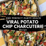 crispy potato chip appetizer with cherry tomatoes and fresh basil
