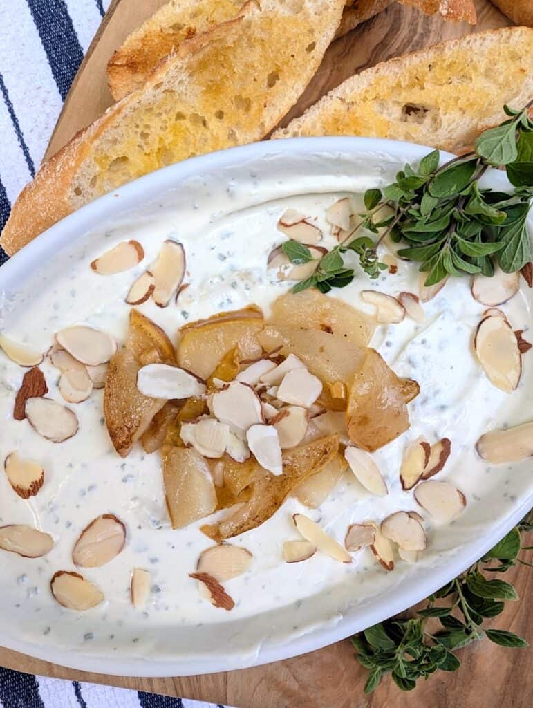 Creamy Whipped Goat Cheese Dip with Honey and Herbs