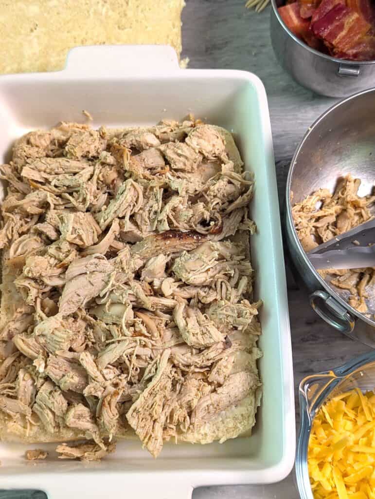 chicken layer on the bottoms slider buns