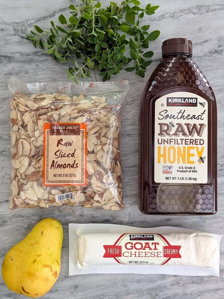 Creamy Whipped Goat Cheese Dip with ingredients