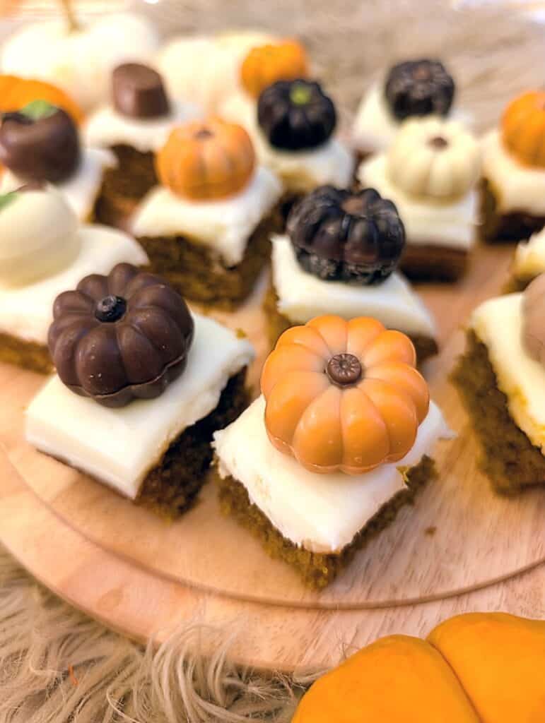 Trader Joe's Cake Hack with Pumpkin Spice mini sheet cake