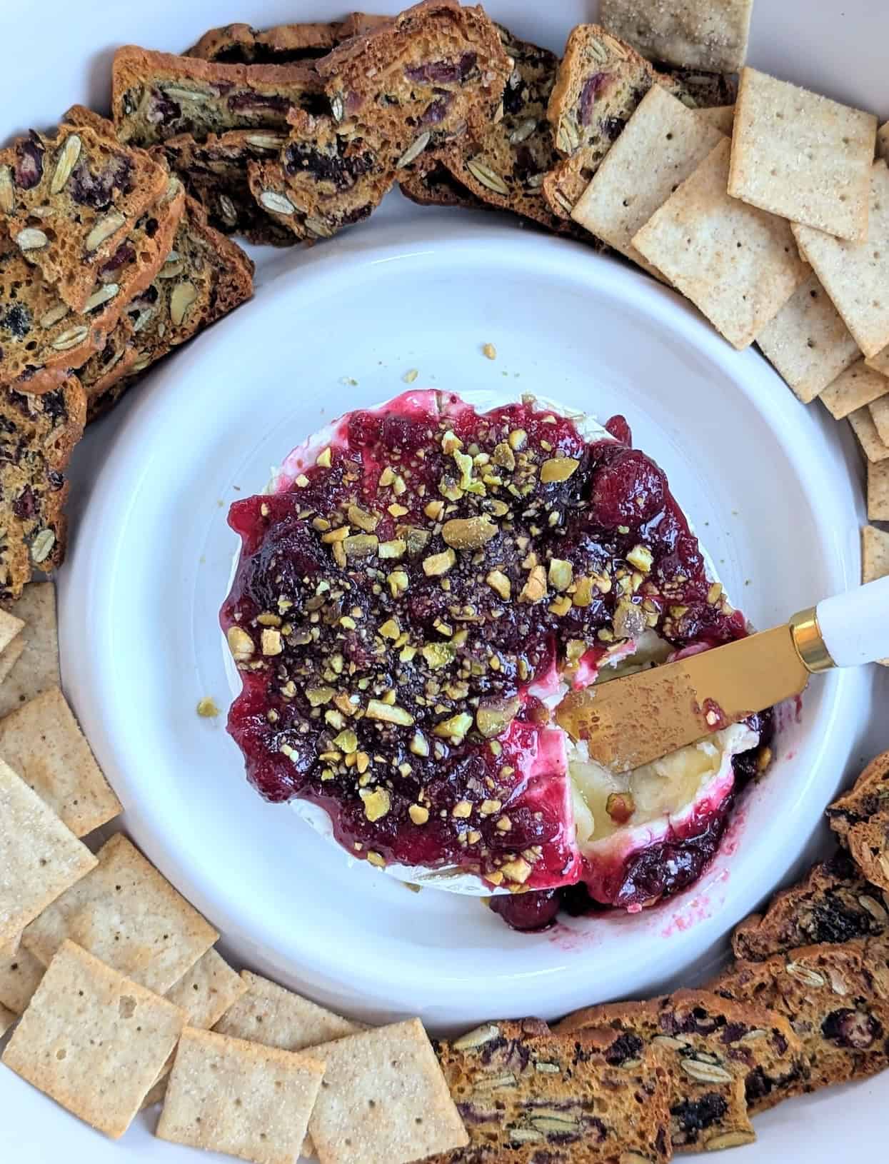 Baked Brie with Cranberry Sauce