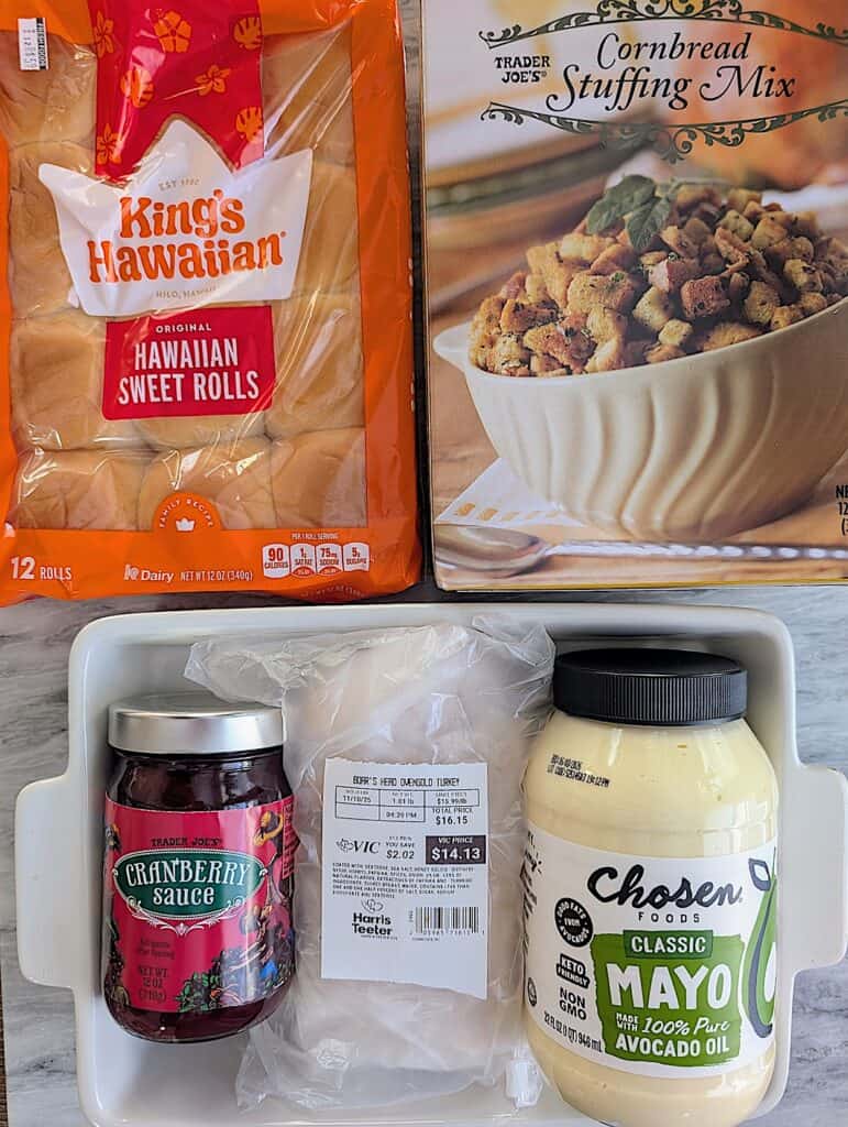 Turkey Cranberry Sliders ingredients