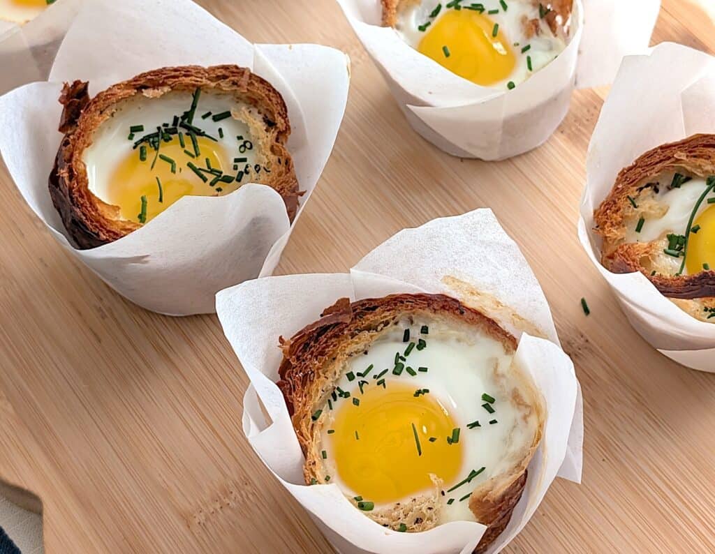 Breakfast Croissant Egg Cups Three Ways (Eggs Napoleon)